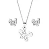 Ketting oorbellen set vlinder oorstud