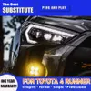 Lámpara frontal Streamer, señal de giro, luz de circulación diurna para Toyota 4Runner, conjunto de faros LED 13-19, luz alta, lente de proyector Angel Eye