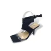 Sandalen Vierkante Teen Enkelbandje Elastisch Doek Transparant Dames Zomer Effen Kleur Stiletto Hoge Hakken Holle Sexy Jurk Schoenen