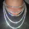 Miami Cuban Link Chain Jewelry Hip Hop Bracelet 925 Sterling Silver Vvs Moissanite Tennis Chain Custom Real Diamond 3mm Necklace