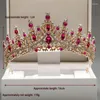 Hårklämmor itacazzo brudhuvudbonader med en rödfärgad damer utsökt bröllopskrona Grand Queen Tiaras