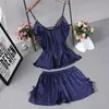 Sexy Summer Womens 2PC Robe Bath Gown Strap Top Pants Pajamas Sets Sleepwear Lady Home Wear Nightgown Suit Sleepshirts M-XXL 240126