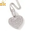The Bling King Large Size Heart Form Custom Po Locket Frame Pendant Tennis Memory Jewelry for Par Valentines Day Gift 240119