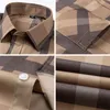 Hemd Druck Männer Frühling Mode Lässig Weichen Komfort Taste Plaid Smart Slim Fit Stretch AntiFalten Noniron Sozialen Tops 240119