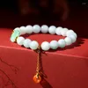 Link Armbänder Mode Kreative Glück Natürliche Jade Ball Armband Vintage Licht Luxus Handgemachten Schmuck Frauen Mädchen Geschenk