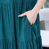 Party Dresses Fashion 2024 Causal Summer For Women Loose Solid Long O-neck Dress Vintage Short Sleeve Womens Clothing