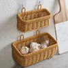 Vägg hängande förvaringskorg container dekorativt handvävt kök för trädgårdsblomma vardagsrum 240125