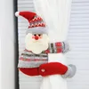 クリスマスの装飾カーテンバックルサンタクローススノーマンエルク人形年ギフトメリーホームデコレーション2024ナビダッド