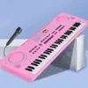 Kids Electronic Piano Keyboard Portable 61 37 Keys Organ with Microphone Education Toys Musical Instrument Gift for Child Begi 240124