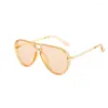 Sunglasses Star Models Fashion Toad Mirror Large Frame Double Beam Design Pilot Shades Unisex Vintage Sun Glasses Lentes De Sol
