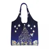 Shopping Bags Kawaii Nutcracker Christmas Ballet Scene Tote Reusable Canvas Grocery Shoulder Shopper Handbag Gifts