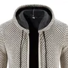 Pulls pour hommes Manteau d'hiver Fermeture à glissière Couleur unie Manches longues Cordon de serrage avec chapeau Garder au chaud Casual Épaissir Pull en peluche pour tous les jours