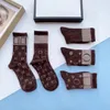 2024新しいレディースソックスレディースブティックQualcomm Socks Luxury Sexy Socks Top Designer High End Socks 1 Box 5 Pairs Hosiery Socks Hosiery