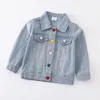 Girlymax automne/hiver tenues à manches longues bébé filles veste en jean manteau arc-en-ciel paillettes gland enfants Boutique enfants vêtements 240202