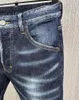 Jeans masculinos ícone marca dsq homens jenas calças jeans azul dsq2 coolguy impresso listra buraco calças retas slim europa pant 890