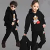 3 pièces/ensemble costume de sport pour garçons enfants coton gilet à capuche T-shirts pantalons adolescents vêtements de sport enfants survêtement vêtements chauds 240131