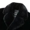 Mens Mink Fur Coat Winter Haining Whole Leather Middle Designer Aged Dad Medium Längd Top TSMX