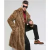 Mens Fur Coat Designer Winter Imitation Mink Long Thicked Warm Suit Collar Windbreaker X60o