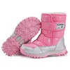 أحذية Girls Pink Boots Style Kids Snow Boot Winter Warm Fur Atiskid 0Utsole Plus Size 27 to 38 Boots for Girls 240129
