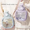 Water Bottles 1000ML Bottle For Kid Large Capacity Kawaii Plastic Cup With Straw Portable Children School Outdoor Sports Travel