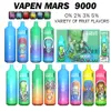 Europe Warehouse Puff 9k VAPEN MARS 9000 Puff 9000 Puff Tornado vape jetable E Cigarettes avec rechargeable 18 ml RBG Light lanière vapes bouffée jetable en stock