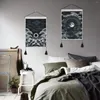 Tapestries Zon en maan Tapijtwand hangende golf Boheems zwart witte kamer thuisdecoratie