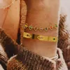 Armreif WILD FREE 18K vergoldeter Edelstahl für Damen, buntes Zirkon-Armband, trendiger Anlaufschmuck
