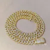 Wholesale Custom Iced Out Bling 8mm 20inches Diamonds Chain Gold Plated Men Women Cuban Necklaces
