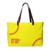 Borse a tracolla Borsa a mano con lettere softball ricamate Borsa per la spesa di grande capacità Borse semplici da donna per strada quotidiana DOM1477