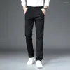 Calças masculinas Mingyu Marca 98% Algodão Casual Homens Cor Sólida Negócios Moda Reta Slim Fit Chinos Cinza Outono Inverno Calças Masculinas