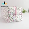 MIROSIE Floral handgemaakte make-up tas reizen huidverzorging roze rits zakje toilettas organisator voor schoonheid gewatteerde pastel binnentas 240129