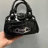 Handliche Einkaufstasche mit Kette, Vivi Westwood Mini-Umhängetasche, Designer-Taschen, Vintage-Krokodilmuster, Lackleder, kleine Umhängetasche, Luxus-Handtaschen 240123