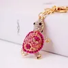 Keychains Cute Turtle Shape Pendant Keychain Colorful Shiny Rhinestone Key Chain Keyrings Women Girls Hanging Ornament Accessories