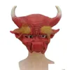 Party Masks Cosplay Bl Demon King Cow Horn Nose Big Ear Horror Py Horrible Halloween Mask Terror Fl Face Costume Prop Carnival Drop Dhg5L