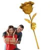 Decorative Flowers Gold Foil Realistic Blossom Roses Artificial Rose Flower Gifts Fake Plants Christmas Decorations For Indoor Outdoor Home