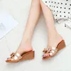 Sandals Summer Elegant Bowknot Slippers Outer Wear Thick Soled Fashion Women Wedges