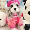 Cão vestuário inverno velo roupas para animais de estimação quente para cães pequenos suéter luxuoso doce amor botão casacos yorkshire terrier roupas