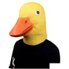 Masques de fête Canard jaune Quacker Latex Masque Animal Cosplay Mignon Couvre-chef Halloween Props Beau Cadeau 230206 Drop Livraison Maison Jardin F Dh4Q5