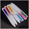 Filer Colorf Glass Nail Drable Crystal File Buffer Care Nails Art Tool för 9cm 14 cm Manicure UV Polish DBC Drop Delivery Home Garde DHXJ8