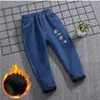 3-14 jaar tienerbroek voor meisjes Roupa Infantil Menina Winterfleece kinderen jeans Kids denim broek meisjeskleding 240123