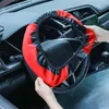 Cubiertas de volante Cubierta de automóvil PU Cuero de alta calidad Suave Prevenga manchas y rasguños Universal para ruedas de 37-38 cm Auto