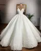 Splendidi abiti da sposa senza spalline senza spalline in pizzo con applicazioni floreali 3D Abiti da ballo da sposa senza maniche Abiti da sposa su misura