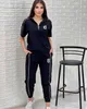 Women's Tracksuits 24ss designerJ2805 Womens New Fashion Hooded Embroidered Casual Womens Short Sleeve Two Piece Set sport Tracksuits