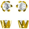 Boucles d'oreilles en or blanc 18 carats pour femmes, couronne de 0,5, 1, 2, 3 carats, diamant rond en moissanite, cadeau d'anniversaire de mariage, de fiançailles