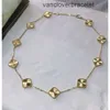 Moda Clásico Collar de Trébol de Cuatro Hojas Largo Diez motivos Oro de 18 quilates 10 Flores Colgante Nácar VAN para Mujeres Niñas Día de San Valentín Diseñador Joyería Regalos