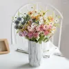 Dekorativa blommor 18 huvuden konstgjorda vilda blommor Silk Daisy Spring Fake Daisies Decoration Bunds Faux Outdoor Plant Stem for Home Decor