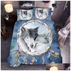 寝具セットlovinsunshine duvet er set king wolf s lj201015ドロップデリバリーホームガーデンテキスタイル供給dhox6