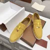 Loro-stil brittiska skor klär avslappnad kvinnor loafers sammet läder låg topp sommarpromenad herr lägenheter lp chaussure schuhe storlek 35-46