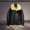 Американский хлопок, европейская версия B3, овчина, мех, интегрированная мужская куртка с лацканами большого размера, простая куртка из натуральной кожи 78OV