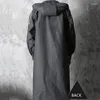 Raincoats Black Fashion Men's Raincoat Adult Long Waterproof Hooded Outdoor Fishing Mountaineering Thickened Poncho